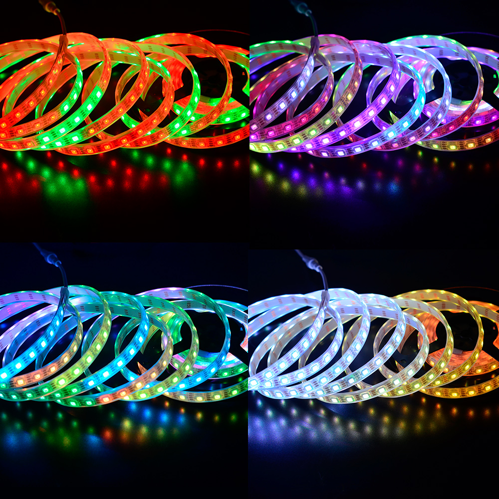 WS2812B DC5V Series Flexible LED Strip Lights, Programmable Pixel Full Color Chasing, Outdoor Waterproof IP68, 300LEDs 1.64-16.4ft Per Reel By Sale